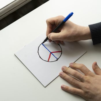 hand drawing peace sign symbol, no war concept